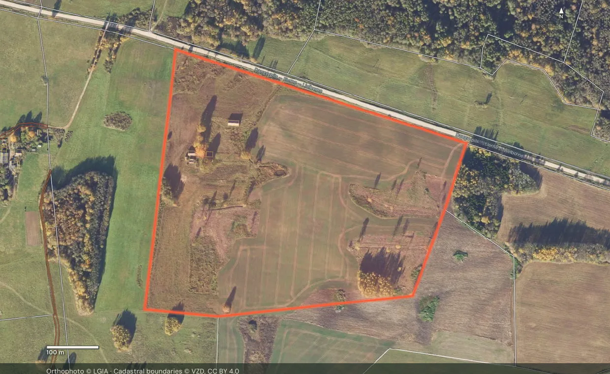 Aerial photo of Saliena and Vecsaliena land portfolio with parcel boundaries